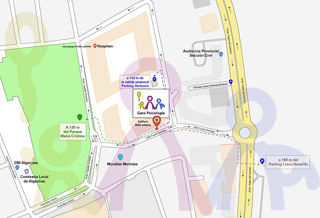 Mapa de aparcamientos cerca de Garo Psicología Algeciras